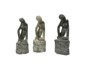 Specksteinskulptur Denkerin